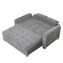 Linen Upholstered Sleeper Bed , Pull Out Sofa Bed Couch attached two throw pillows,Dual USB Charging Port and Adjustable Backrest for Living Room Space,Gray - Atlantic Fine Furniture Inc