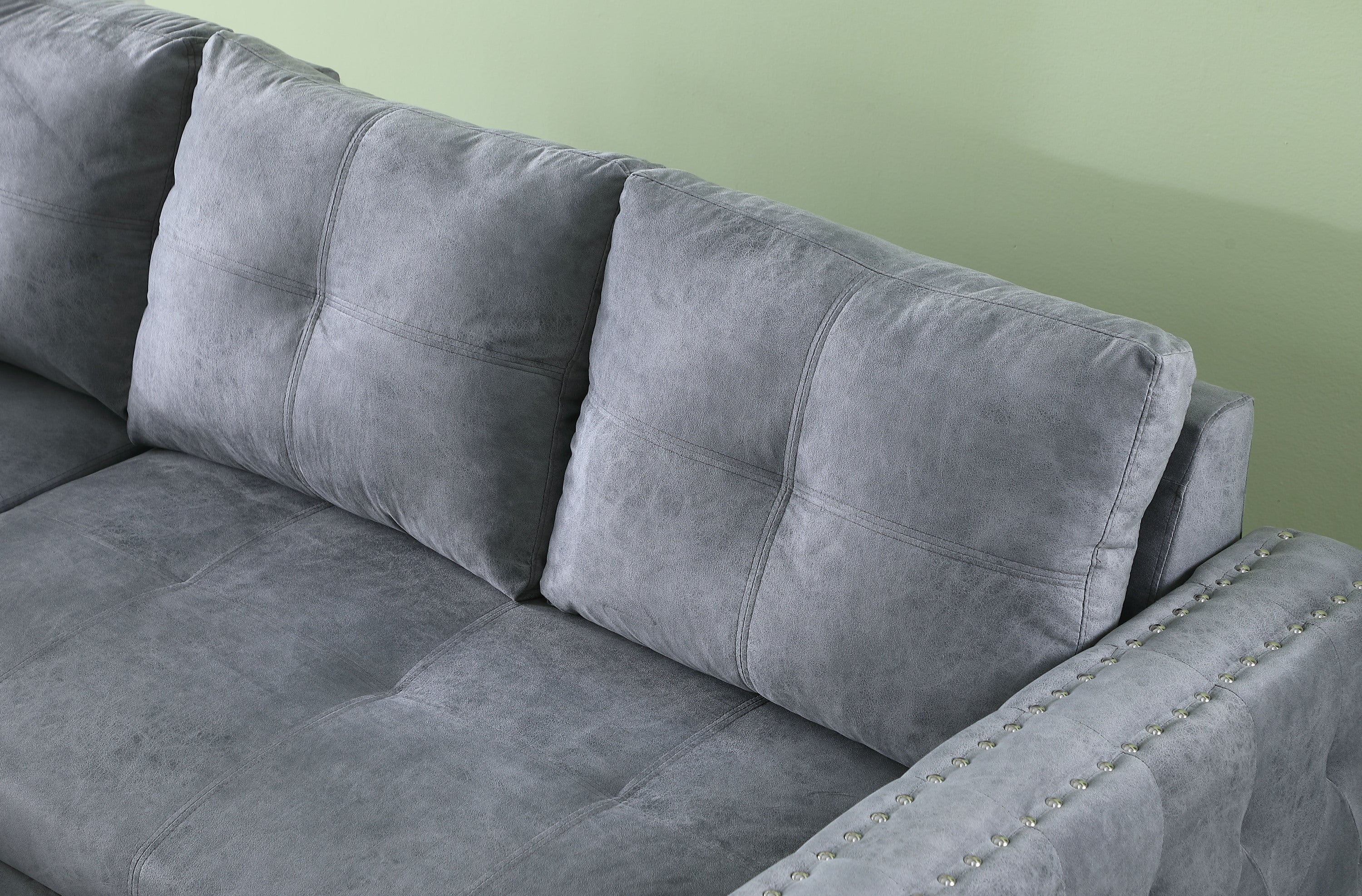 Reversible Sleeper Sectional Storage Sofa Bed,Corner Sofa-Bed With Storage,3 Seat Both Left Handed And Right Handed,Nailheaded - Atlantic Fine Furniture Inc