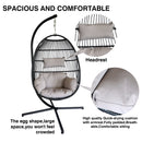 Hanging Egg Chair with Stand Outdoor Patio Swing Egg Chair Indoor Folding Egg Chair, Waterproof Cushion, Folding Rope Back, Heavy Duty C-Stand, 330LBS Capacity - Atlantic Fine Furniture Inc