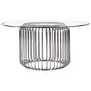 Veena - Round Glass Top Metal Dining Table - Chrome - Atlantic Fine Furniture Inc