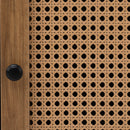 bedside cupboard,Bedside table, drawer cabinet, single door side cabinet, rattan cabinet door, yellow - Atlantic Fine Furniture Inc