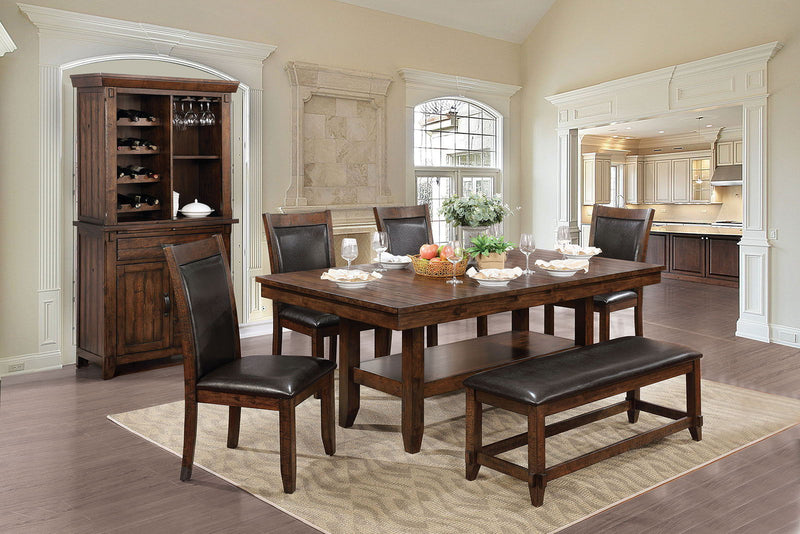 Meagan - Dining Table - Brown Cherry / Espresso