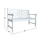 Bradley Outdoor Patio 4-foot Wood Garden Bench in White - Atlantic Fine Furniture Inc