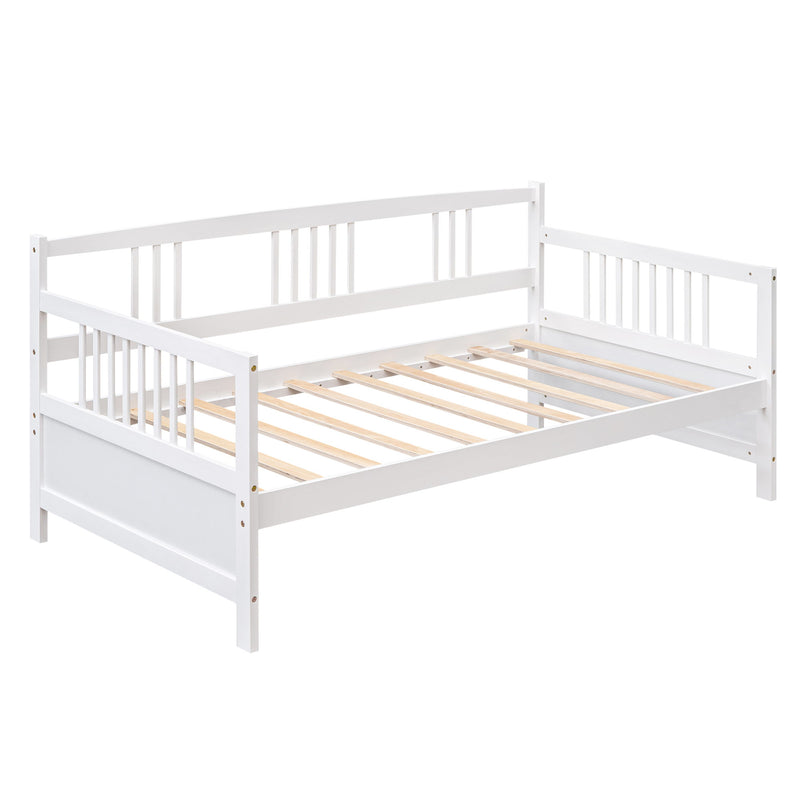Modern Solid Wood Daybed, Multifunctional, Twin Size, White