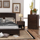 Classic Rich Brown 3 Pieces Queen Bedroom Set (Queen Bed + Nightstand+ Chest) - Atlantic Fine Furniture Inc