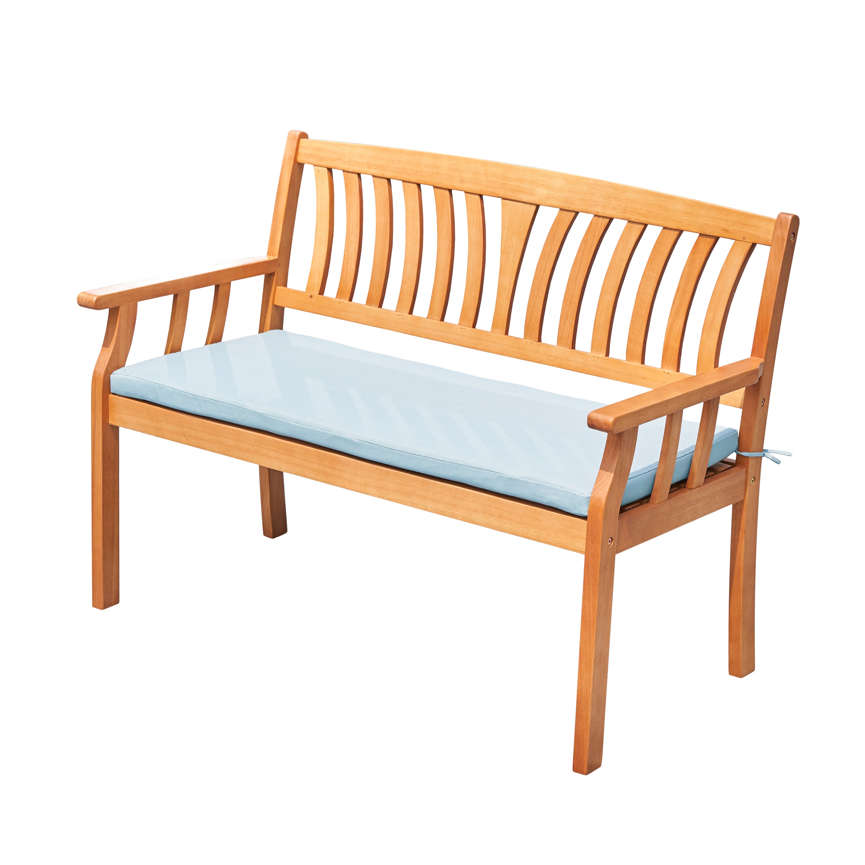 Kapalua Honey Nautical Eucalyptus Wooden Outdoor Garden Bench - Atlantic Fine Furniture Inc