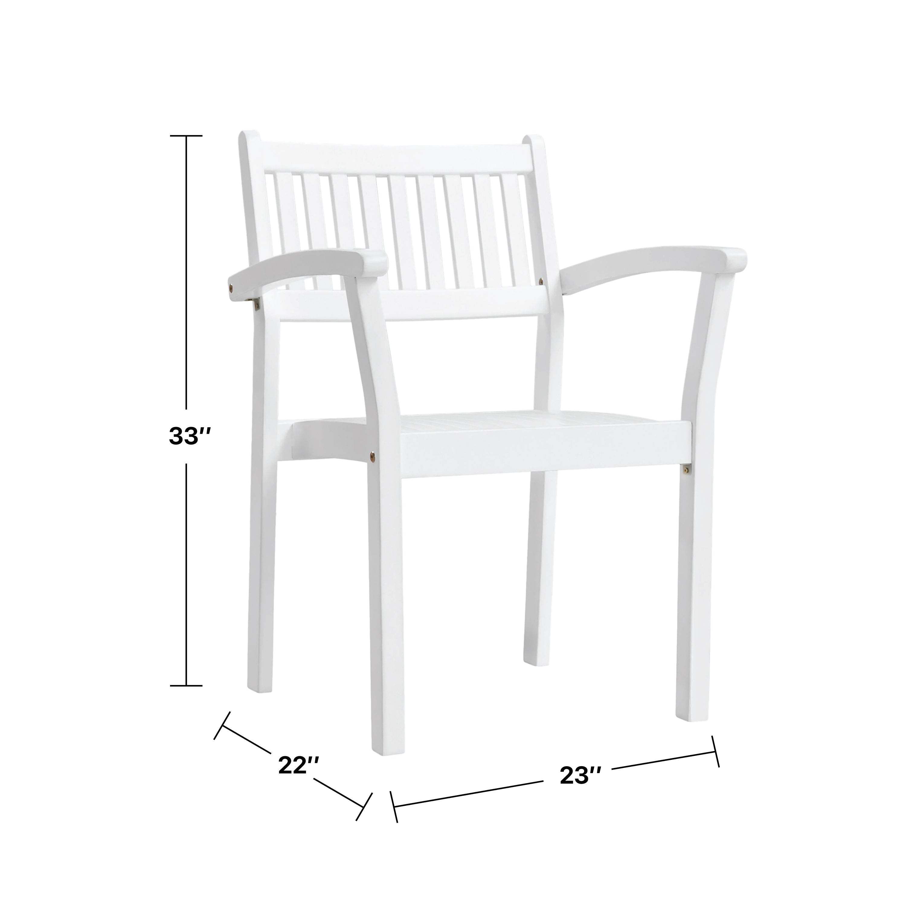 Bradley Outdoor Patio Wood Garden Stacking Armchair (Set of 2) - Atlantic Fine Furniture Inc