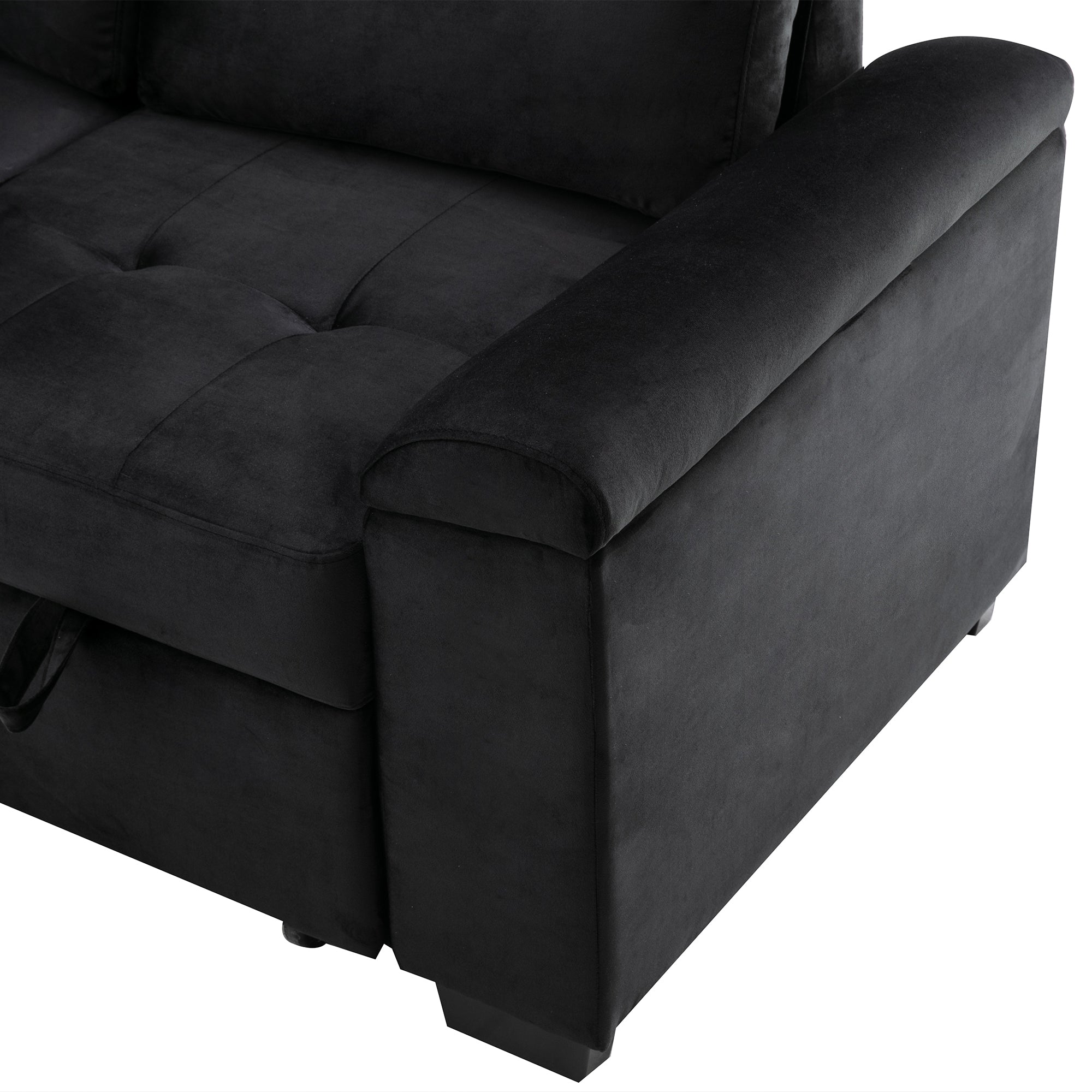 Orisfur. 86" Sleeper Sectional Sofa, L-Shape Corner Couch Sofa-Bed with Storage Ottoman &  Hidden Arm Storage for Living Room Apartment - Atlantic Fine Furniture Inc