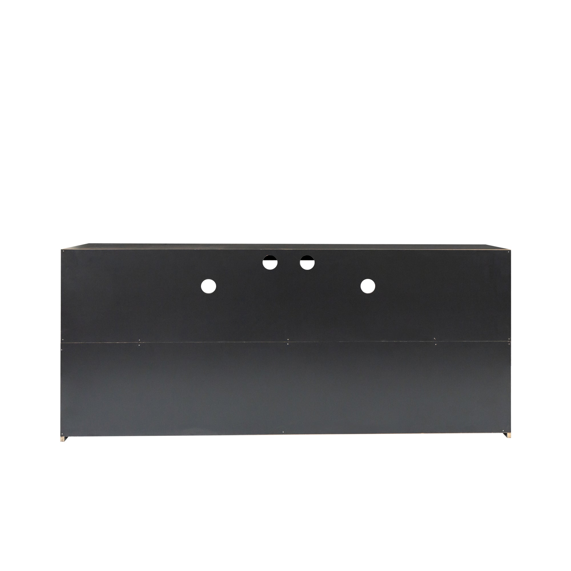 Black Modern contracted LED TV Cabinet with Storage Drawers，4 Storage Cabinet with Open Shelves for Living Room Bedroom - Atlantic Fine Furniture Inc