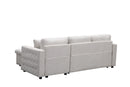Artemax 87.7“Leathaire Reversible Sleeper Sectional Sofa with storage - Atlantic Fine Furniture Inc
