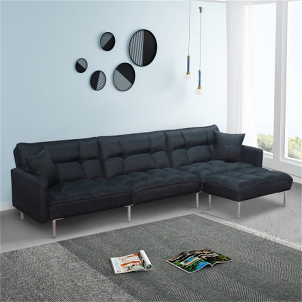 Sectional sofa couch sleeper black - Atlantic Fine Furniture Inc
