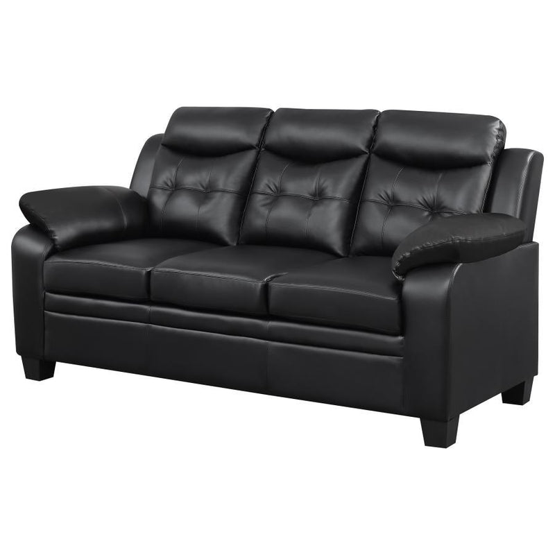 Finley - Upholstered Padded Arm Tufted Sofa - Black