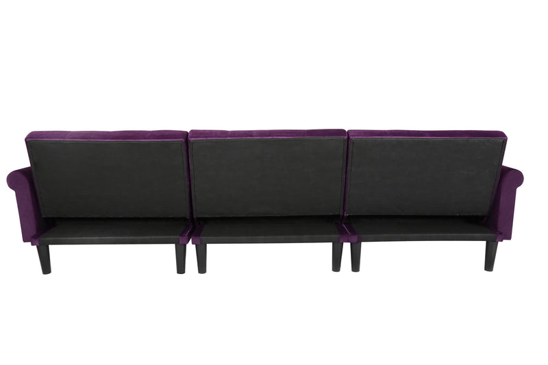 Convertible Sofa bed sleeper Purple Velvet（W223S00001、W223S00711、W223S00872）