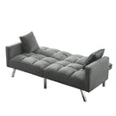 FUTON SOFA SLEEPER GREY VELVET WITH 2 PILLOWS（same asW223S01431、W223S01464。Size difference, See Details in page.
） - Atlantic Fine Furniture Inc