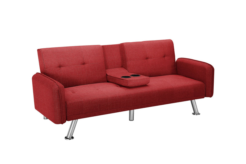 SLEEPER SOFA RED COLOR FABRIC（same as W22339670。Size difference, See Details in page.）