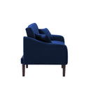 FUTON SOFA SLEEPER BLUE VELVET WITH 2 PILLOWS(same as W223S01469、W223S00358。Size difference, See Details in page.) ***Not available for sale on Walmart*** - Atlantic Fine Furniture Inc