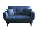RELAX LOUNGE SOFA BED SLEEPER WITH 2 PILLOWS NAVY BLUE FABRIC - Atlantic Fine Furniture Inc