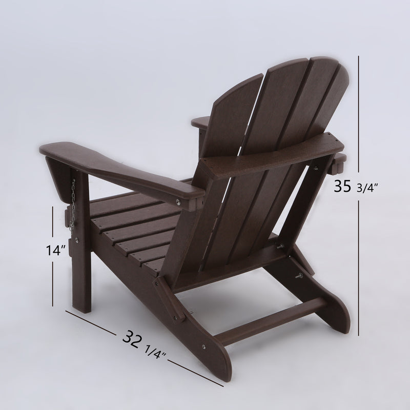 Classic Solid All-weather Folding HDPE Adirondack Chair