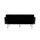 Square arm sleeper sofa BLACK PU ***Not available for sale on Walmart*** - Atlantic Fine Furniture Inc