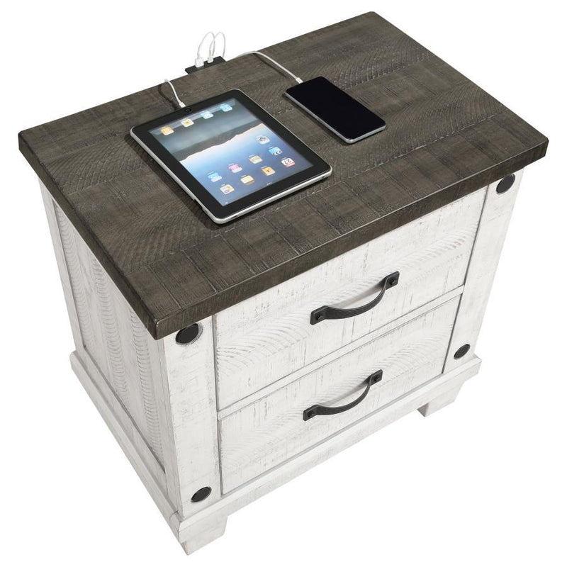 Lilith - 2-Drawer Nightstand - Distressed White