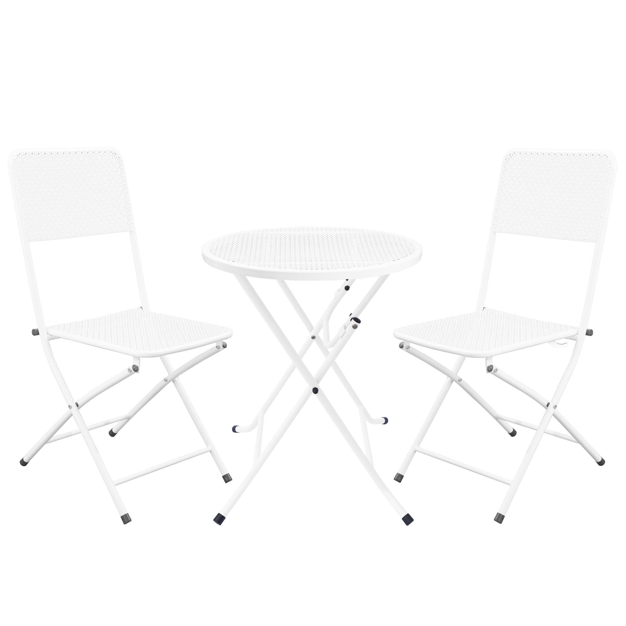 Premium Steel Patio Bistro Set, Folding Outdoor Patio Furniture Sets, 3 Piece Patio Set of Foldable Patio Table and Chairs - Atlantic Fine Furniture Inc
