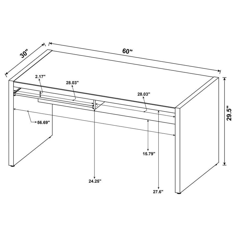 Skeena - Computer Desk With Keyboard Drawer - Cappuccino