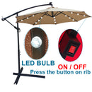 Tan 10 ft Outdoor Patio Umbrella Solar Powered LED Lighted Sun Shade Market Waterproof 8 Ribs Umbrella with Crank and Cross Base for Garden Deck Backyard Pool Shade Outside Deck Swimming Pool - Atlantic Fine Furniture Inc