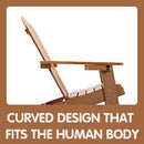 TALE Adirondack Chair Backyard Outdoor Furniture Painted Seating with Cup Holder All-Weather and Fade-Resistant Plastic Wood for Lawn Patio Deck Garden Porch Lawn Furniture Chairs Brown - Atlantic Fine Furniture Inc