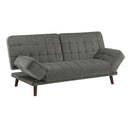 Elegant Three-in-One Lounger Sofa Sleeper Dark Gray Chenille Fabric Upholstered Attached Cushions Adjustable Arms Casual Living Room Furniture - Atlantic Fine Furniture Inc