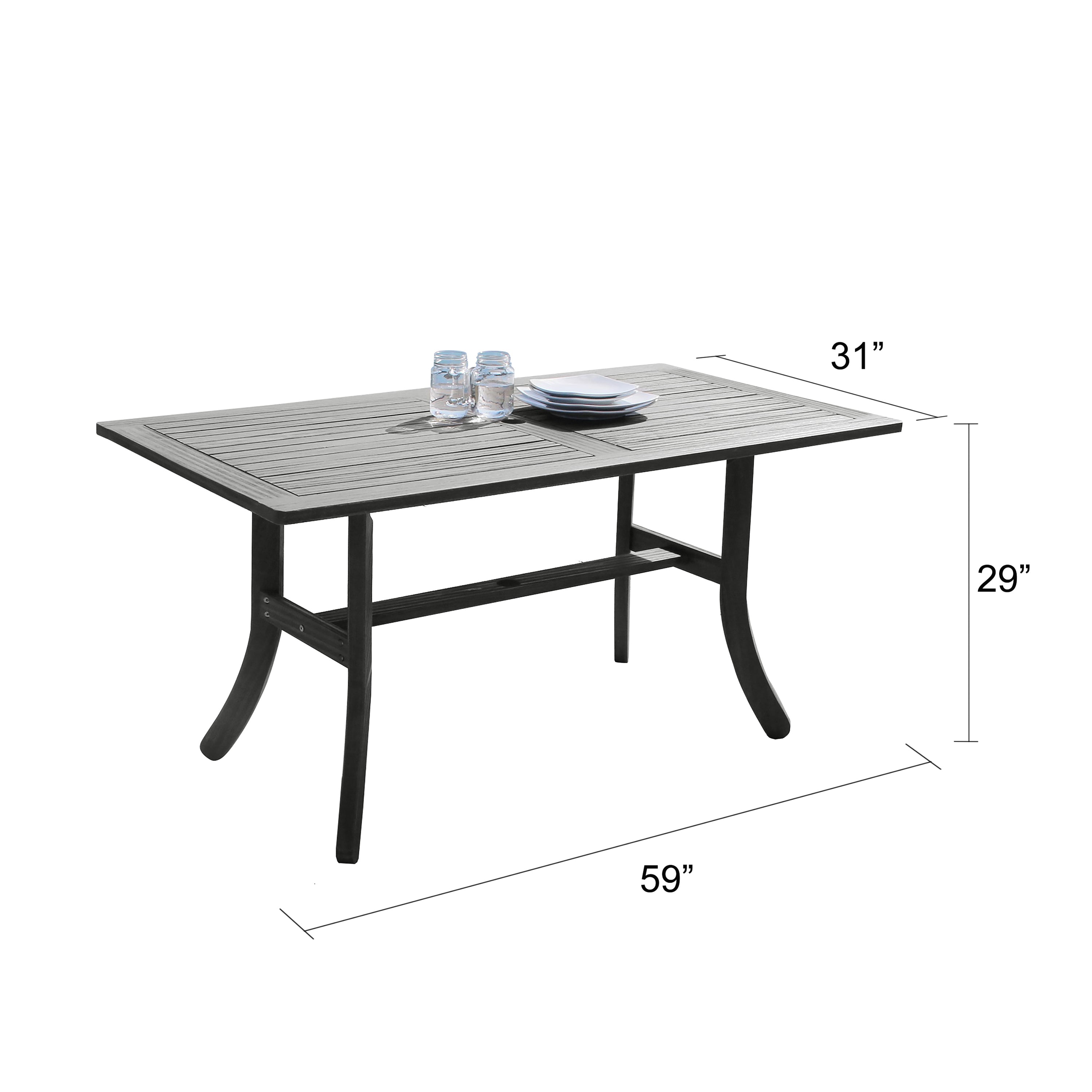 Renaissance Outdoor Patio Hand-scraped Wood Rectangular Dining Table with Curvy Legs - Atlantic Fine Furniture Inc