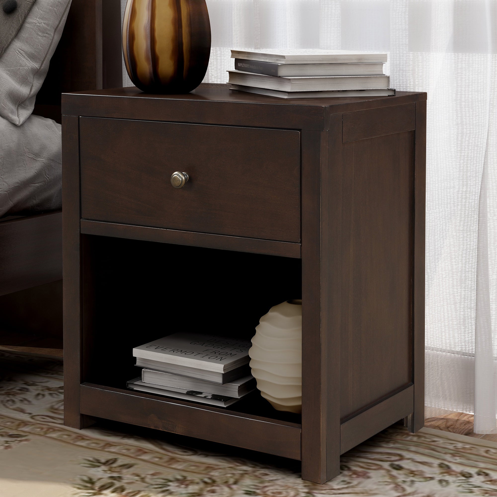 Classic Rich Brown 3 Pieces Queen Bedroom Set (Queen Bed + Nightstand*2) - Atlantic Fine Furniture Inc