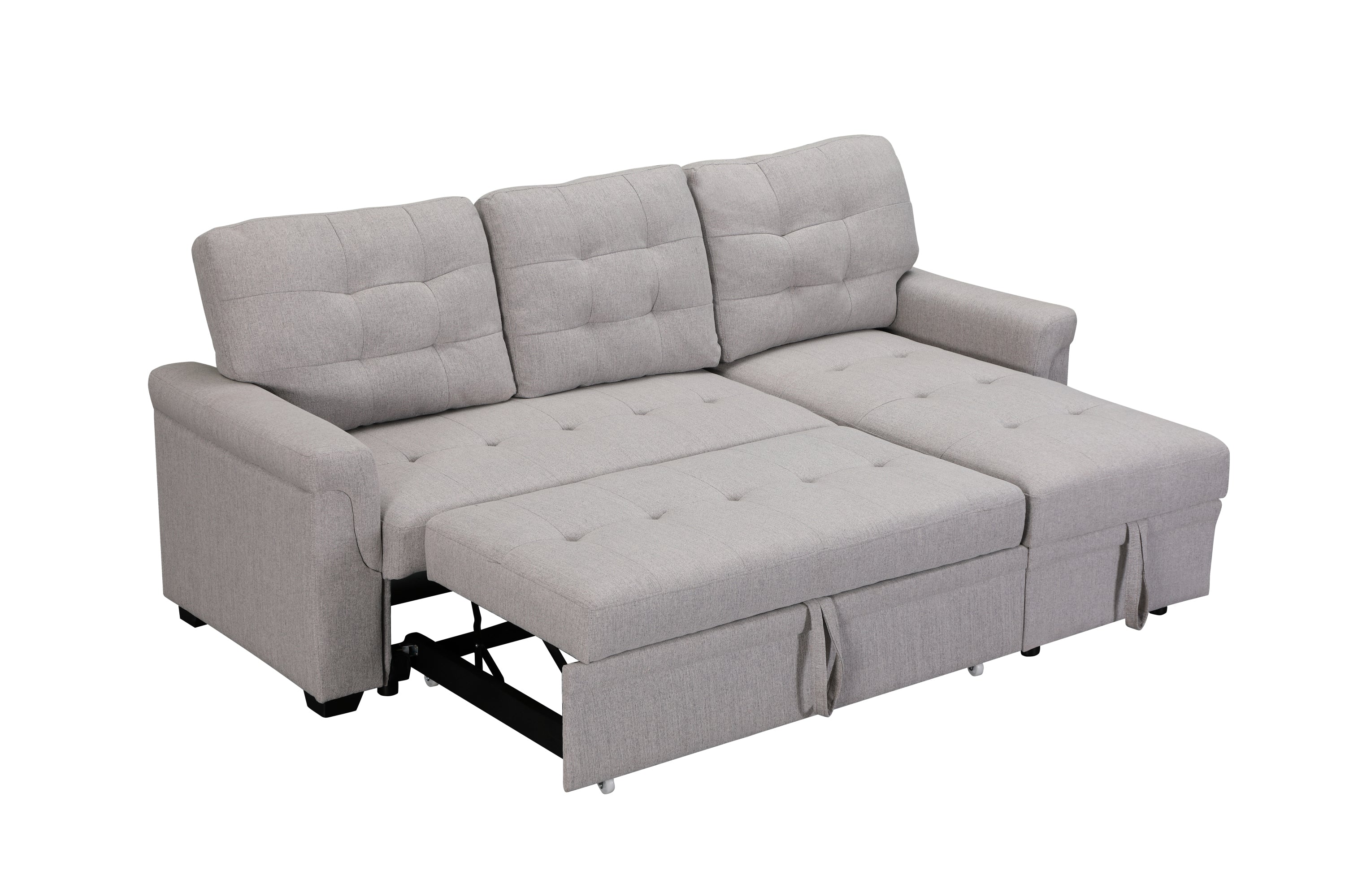 Upholstery Sleeper Sectional Sofa Gray - Atlantic Fine Furniture Inc