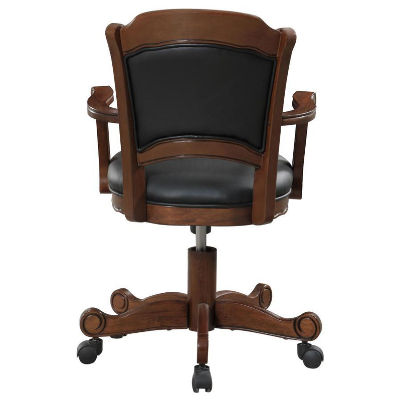 Turk - Game Chair With Casters - Black And Tobacco