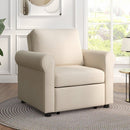 3-in-1 Sofa Bed Chair, Convertible Sleeper Chair Bed,Adjust Backrest Into a Sofa,Lounger Chair,Single Bed,Modern Chair Bed Sleeper for Adults,Beige - Atlantic Fine Furniture Inc