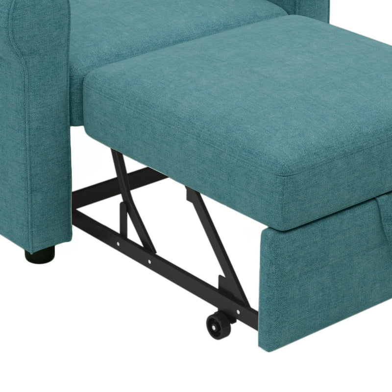 3-in-1 Sofa Bed Chair, Convertible Sleeper Chair Bed,Adjust Backrest Into a Sofa,Lounger Chair,Single Bed,Modern Chair Bed Sleeper for Adults,Teal - Atlantic Fine Furniture Inc