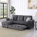 Reversible Sleeper Sectional Storage Sofa Bed,Corner Sofa-Bed With Storage,3 Seat Both Left Handed And Right Handed, Nailheaded - Atlantic Fine Furniture Inc