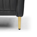 Modern Velvet Upholstered Sofa Couch 3 Seat Channel Tufted Back and Cushion Seat, Metal Legs, Sleeper Sofa for Living Room, Compact Living Space, Apartment, Bonus Room, Grey - Atlantic Fine Furniture Inc