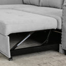 [Video] MH 82" Sleeper Sofa Bed Reversible Sectional Couch with Storage Chaise and Side storage bag for Living Room Furniture Set, silver rivets on both hands - Atlantic Fine Furniture Inc