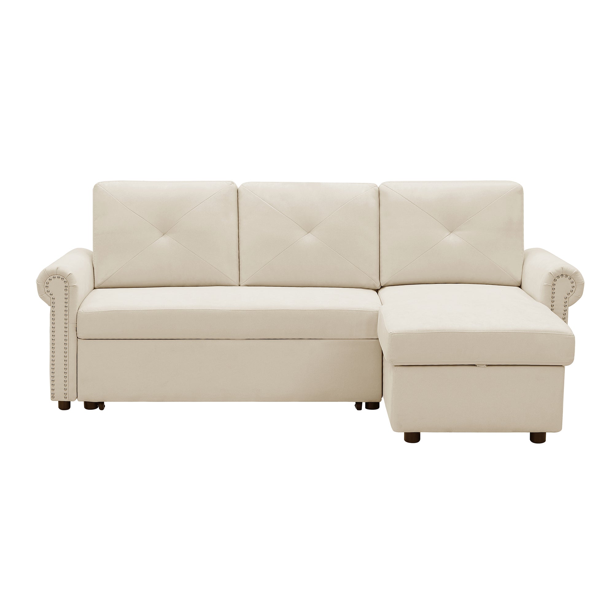 Orisfur. 83" Sleeper Sofa Bed Convertible Sectional Couch, 3-Seater L-Shape Corner Couch with Storage Chaise for Living Room Apartment - Atlantic Fine Furniture Inc