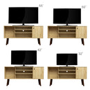 Mid-Century TV Stand for TVs up to 60 Inches, Entertainment Center with Open Storage Shelves & Cabinet, Modern TV Console for Living Room, Rustic Oak. - Atlantic Fine Furniture Inc