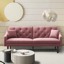 FUTON SOFA SLEEPER PINK VELVET WITH 2 PILLOWS ***Not available for sale on Walmart*** - Atlantic Fine Furniture Inc