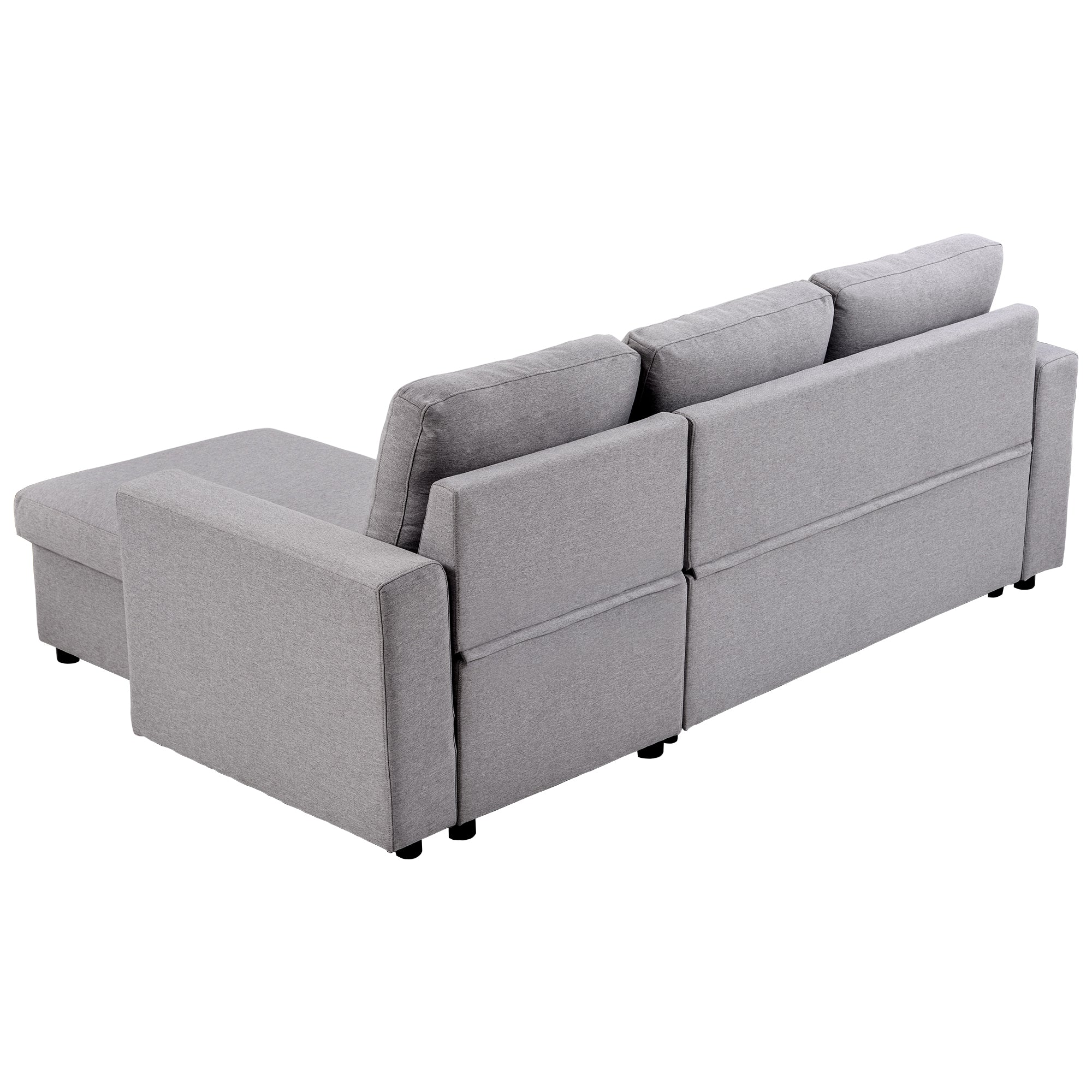 [VIDEO] 90" Reversible Pull out Sleeper L-Shaped Sectional Storage Sofa Bed,Corner sofa-bed with Storage Chaise Left/Right Handed - Atlantic Fine Furniture Inc