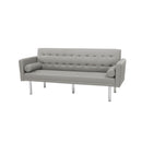 Square arm sleeper sofa GREY PU ***Not available for sale on Walmart*** - Atlantic Fine Furniture Inc