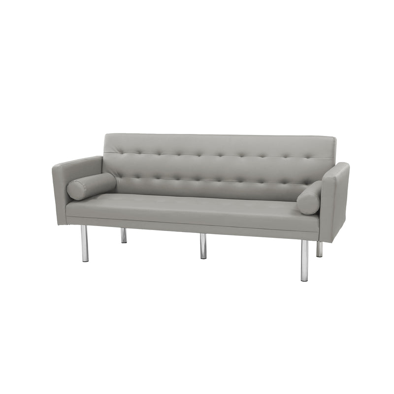 Square arm sleeper sofa GREY PU ***Not available for sale on Walmart***