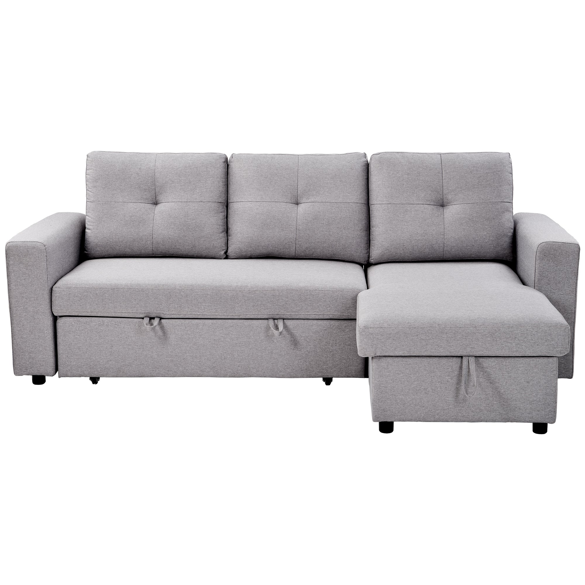 [VIDEO] 90" Reversible Pull out Sleeper L-Shaped Sectional Storage Sofa Bed,Corner sofa-bed with Storage Chaise Left/Right Handed - Atlantic Fine Furniture Inc
