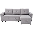 [VIDEO] 90" Reversible Pull out Sleeper L-Shaped Sectional Storage Sofa Bed,Corner sofa-bed with Storage Chaise Left/Right Handed - Atlantic Fine Furniture Inc