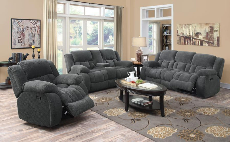 Weissman - Upholstered Padded Arm Reclining Loveseat - Gray