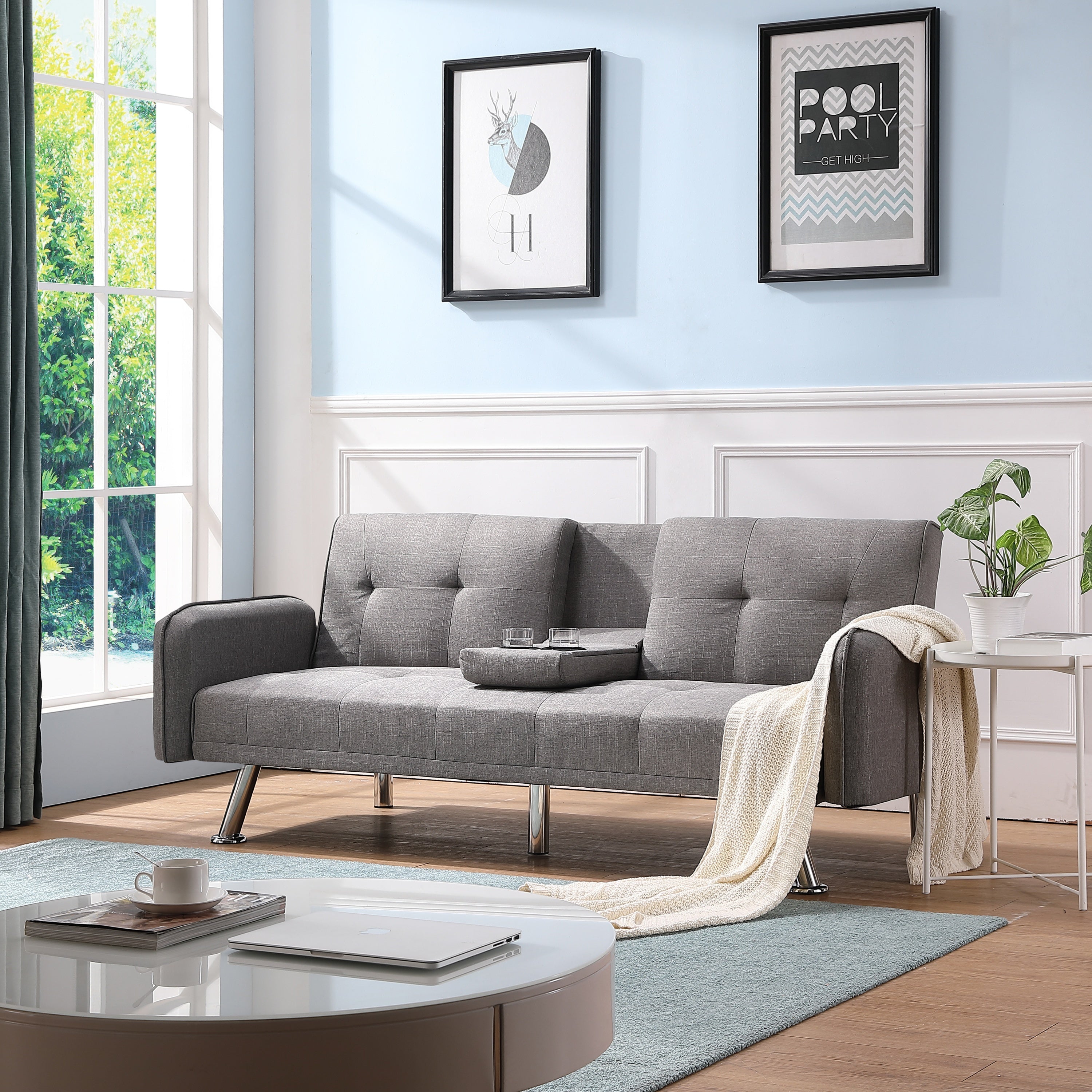 SLEEPER SOFA LIGHT GREY（same as W22339669。Size difference, See Details in page.） - Atlantic Fine Furniture Inc