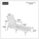 HDPE Adirondack chaise lounge Chair, Blue+White - Atlantic Fine Furniture Inc