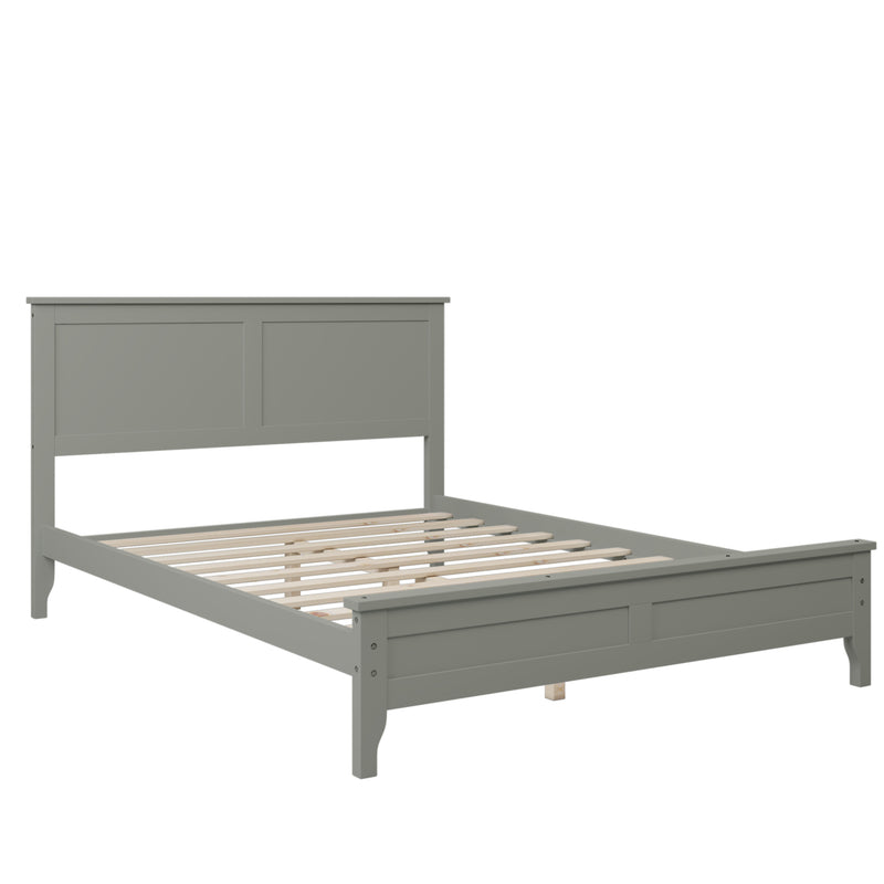 Gray Solid Wood 3 Pieces Full Bedroom Sets